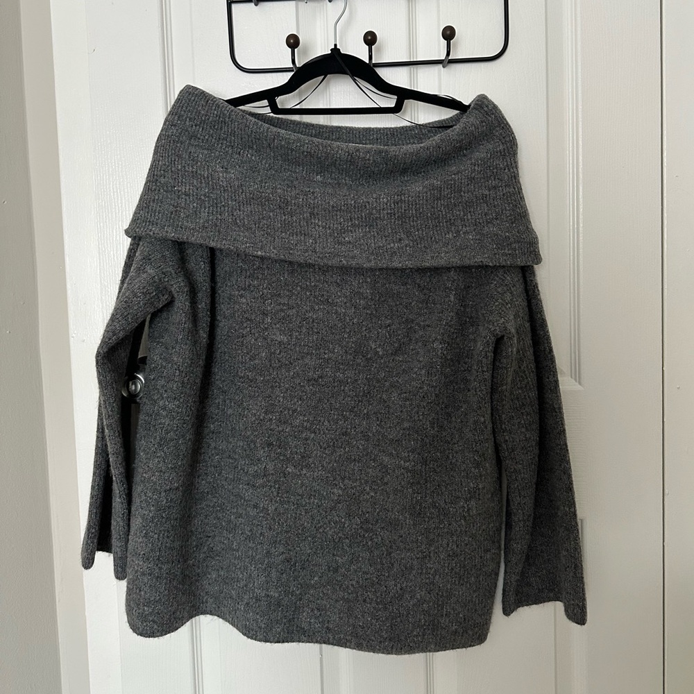 Off the shoulder knit sweater